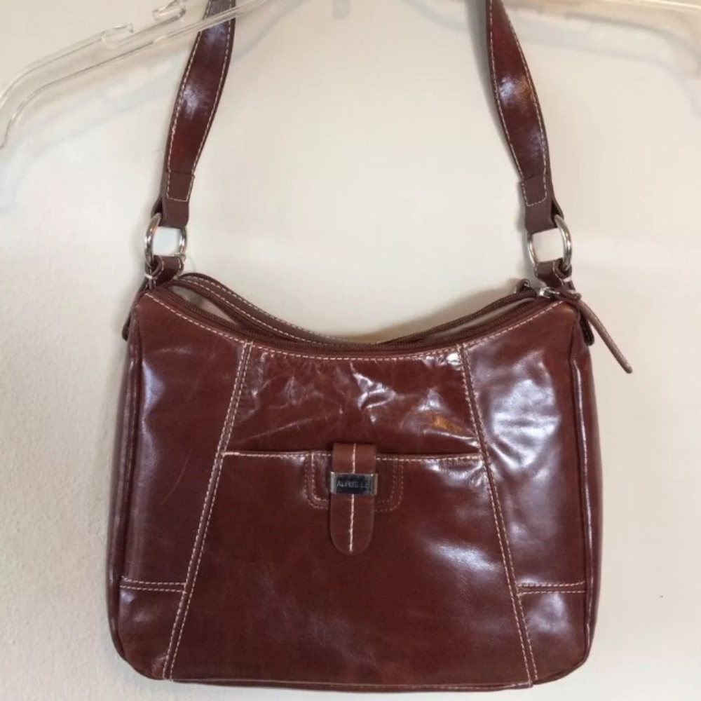 Aurielle brown genuine leather purse handbag